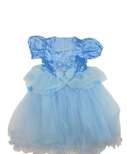 Modré karnevalové šaty s květinami 