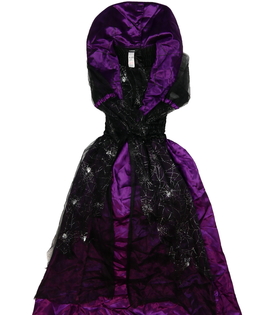 Černo-fialové karnevalové šaty pro čarodějnici Geo