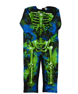 Tmavý karnevalový overal s kostrou 