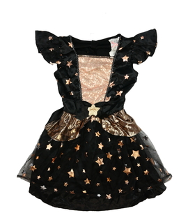 Černé karnevalové šaty s bronzovými detaily 