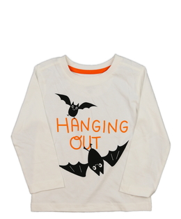 Bílé halloween triko s netopýry Mothercare