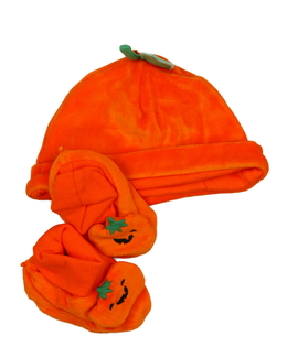 Oranžová halloween čepička a bačkůrky F&F