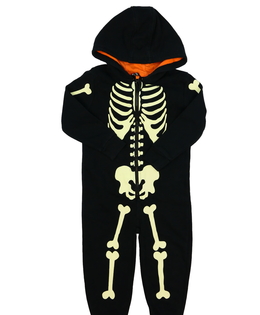 Černý teplákový halloween overal s kostrou George