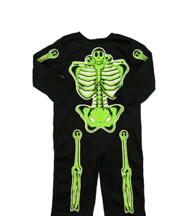 Černý halloweenský overal s kostrou Tu 