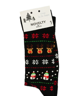 Nové černé vánoční ponožky EUR 39-46 George