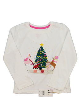 Nové bílé vánoční triko s obrázky Mothercare