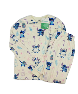 Nové krémové hebké vánoční pyžamo Stitch Nutmeg 