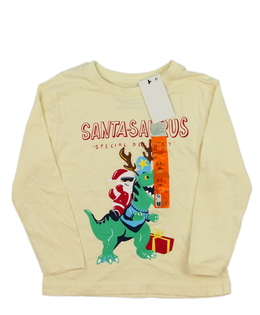 Nové světlé vánoční triko s dinosaurem Primark 