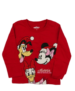 Červené vánoční triko Minnie Primark 