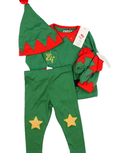 Nový zelený vánoční set Elf 4 ks F&F
