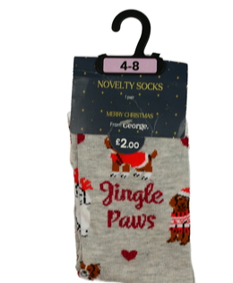 Nové šedé vánoční ponožky EUR 37-41 George