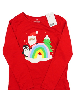 Nové červené vánoční triko H&M