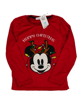 Nové červené vánoční pyžamové triko Mickey 