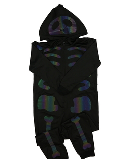 Černý halloween kostým kostlivec 