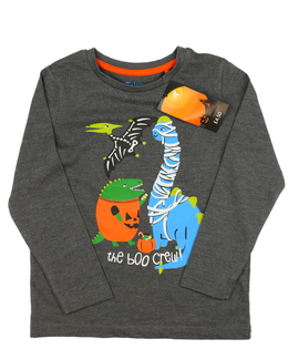 Nové šedé halloween triko s dinosaury Tu 