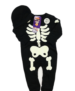 Nový černý halloween overal s čepicí 