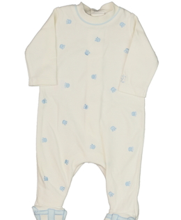 Světlý overal s modrými ťapkami 