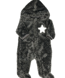 Šedý chlupatý overal s hvězdou 