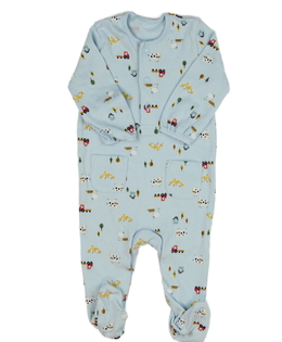 Modrý overal s motivem farmy 