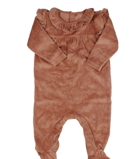 Růžový semišový overal s límečkem Next