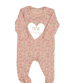 Růžový květinový overal do 2,7 kg