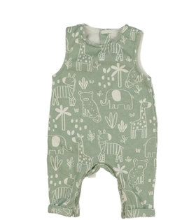 Zelený overal se zvířátky 
