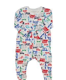 Bílý overal s auty Primark 