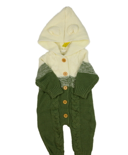 Nový pletený overal krémovo-zelený 
