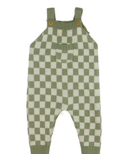 Kostkovaný svetrový overal 
