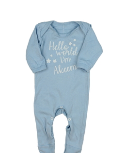 Modrý overal s nápisy 