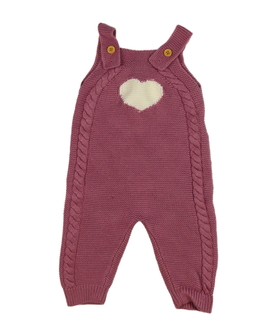 Růžový pletený overal se srdcem 