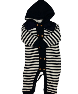 Pruhovaný zimní overal s vnitřním chlupem 