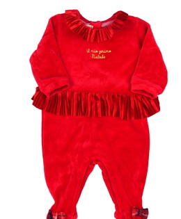 Červený zdobný overal 