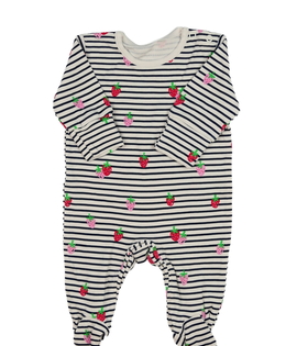 Bílý overal s jahodami 