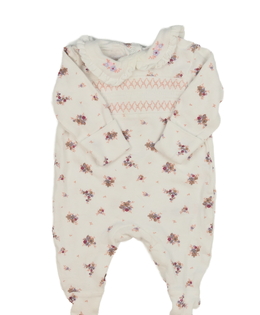 Bílý overal s květinami a límečkem Nutmeg