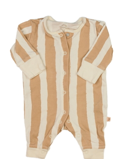 Bílo-hnědý pruhovaný overal Next