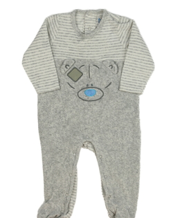 Šedý teplejší overal s medvědem 