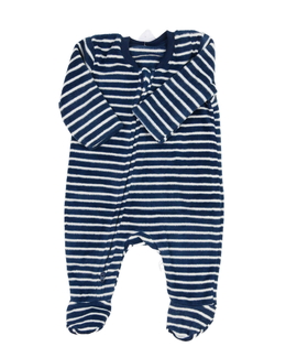 Modro-bílý pruhovaný teplejší overal George