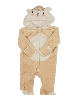 Hnědý chlupatý overal s čumáčkem 