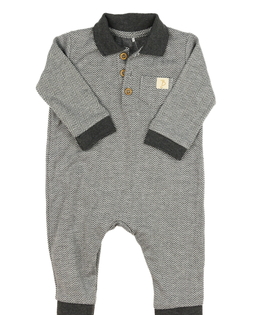 Šedý vzorovaný overal s límečkem George