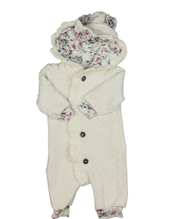 Bílý teplejší overal s oušky 