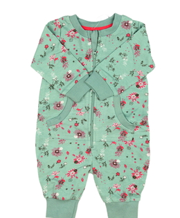 Zelený květinový overal 