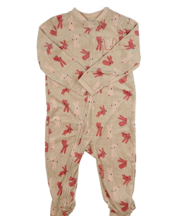 Hnědý hebký teplejší overal se zajíčky Primark 