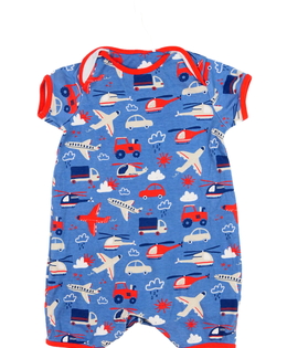 Modrý overal s vozidly 