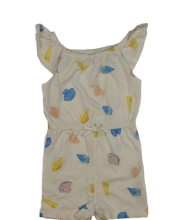 Krémový kraťasový overal s mušlemi Primark 