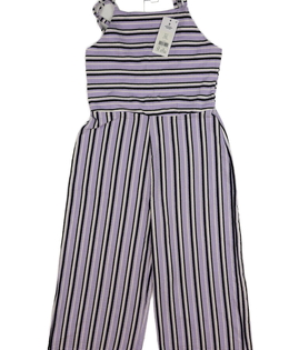 Nový fialový pruhovaný overal George