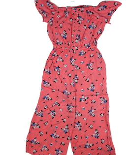 Růžový květinový vzdušný overal New Look 