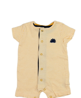 Žlutý pruhovaný dinosauří overal Mothercare