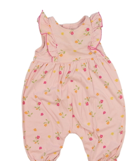Růžový květinový overal s volánky Primark 