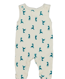 Bílý overal se zelenými žirafami 